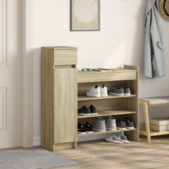 vidaXL Shoe Cabinet Sonoma Oak 100.5x28x100 cm Engineered Wood 3