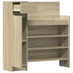 vidaXL Shoe Cabinet Sonoma Oak 100.5x28x100 cm Engineered Wood 5