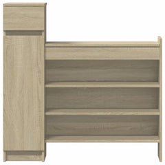 vidaXL Shoe Cabinet Sonoma Oak 100.5x28x100 cm Engineered Wood 6
