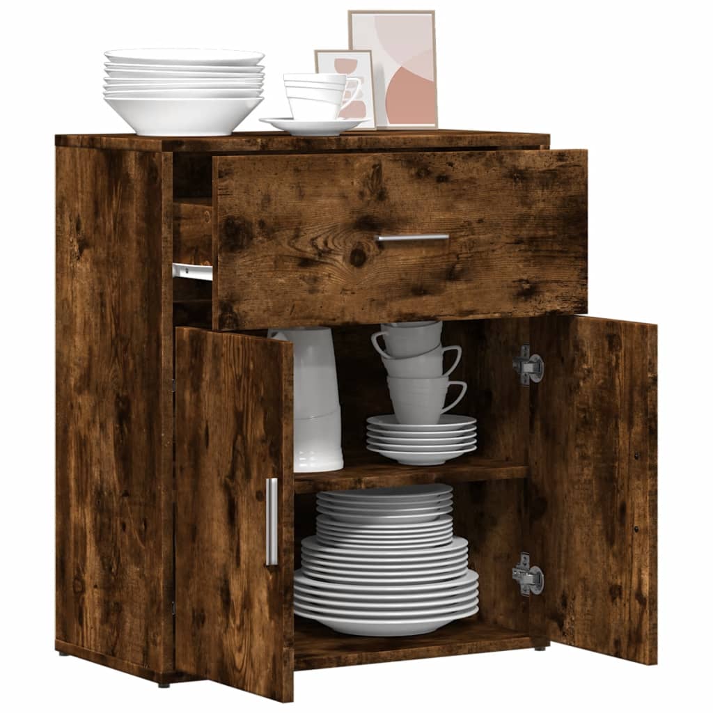 vidaXL Sideboard Smoked Oak 60x31x70 cm Engineered Wood 4