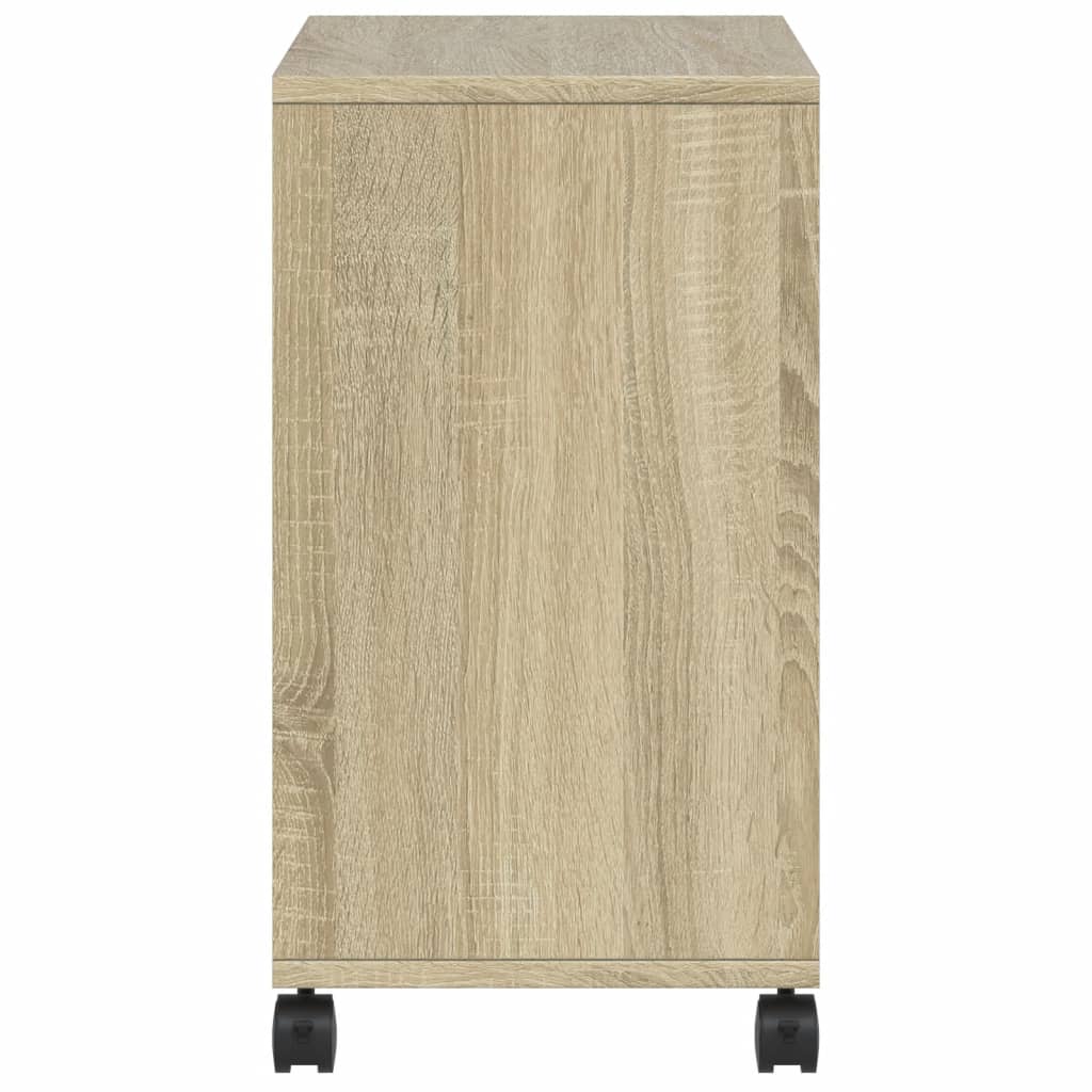 vidaXL Side Table with Wheels Sonoma Oak 50x30x55 cm Engineered Wood 6