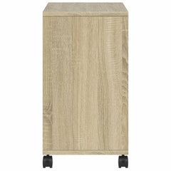 vidaXL Side Table with Wheels Sonoma Oak 50x30x55 cm Engineered Wood 6