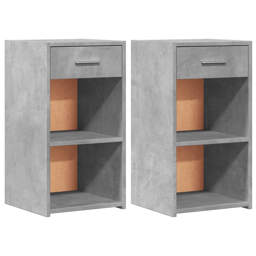 vidaXL Bedside Cabinets 2 pcs Concrete Grey 35x34x65 cm Engineered Wood 2