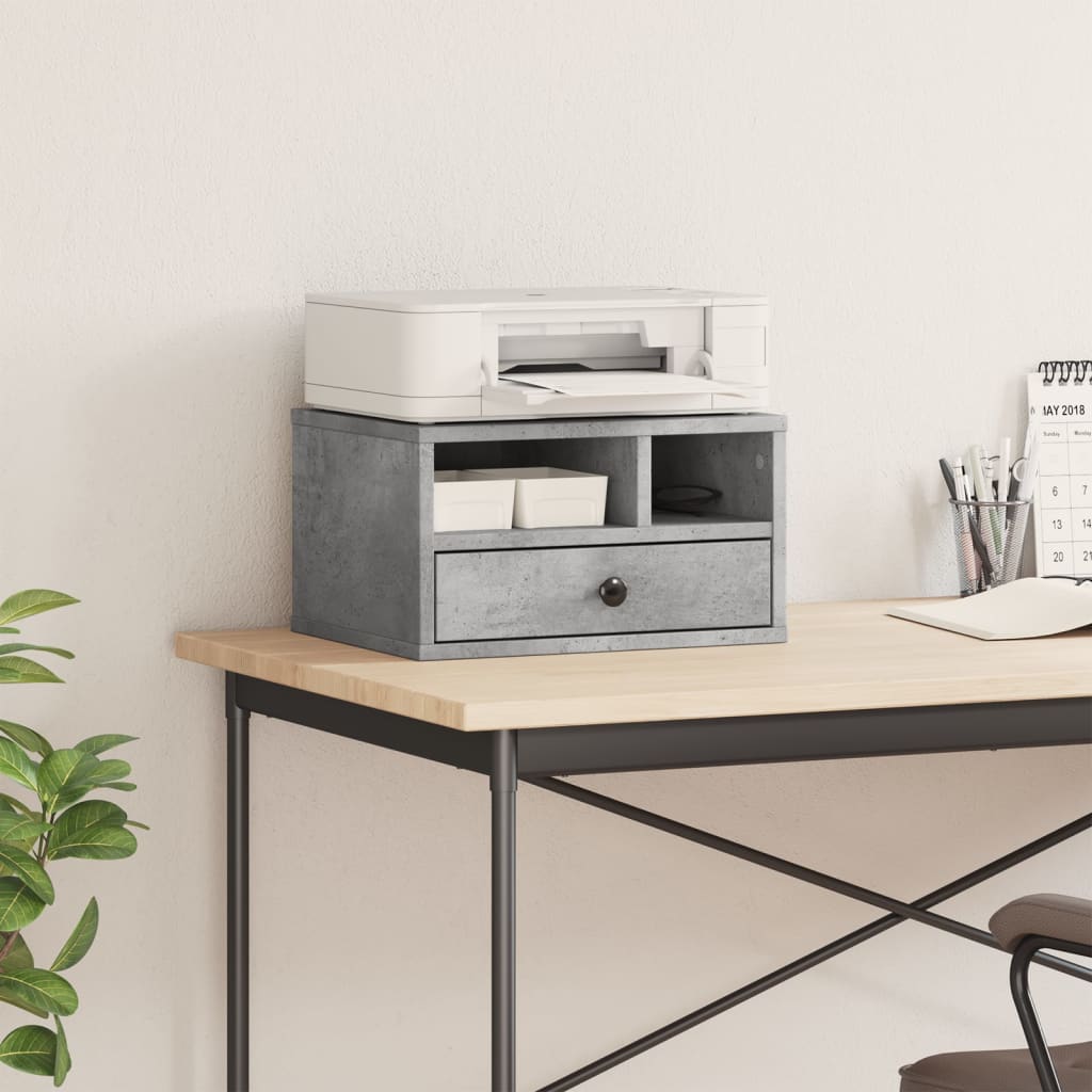 vidaXL Printer Stand Concrete Grey 40x32x22,5 cm Engineered Wood 3