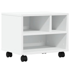 vidaXL Printer Stand with Wheels White 41x32x34,5 cm 2