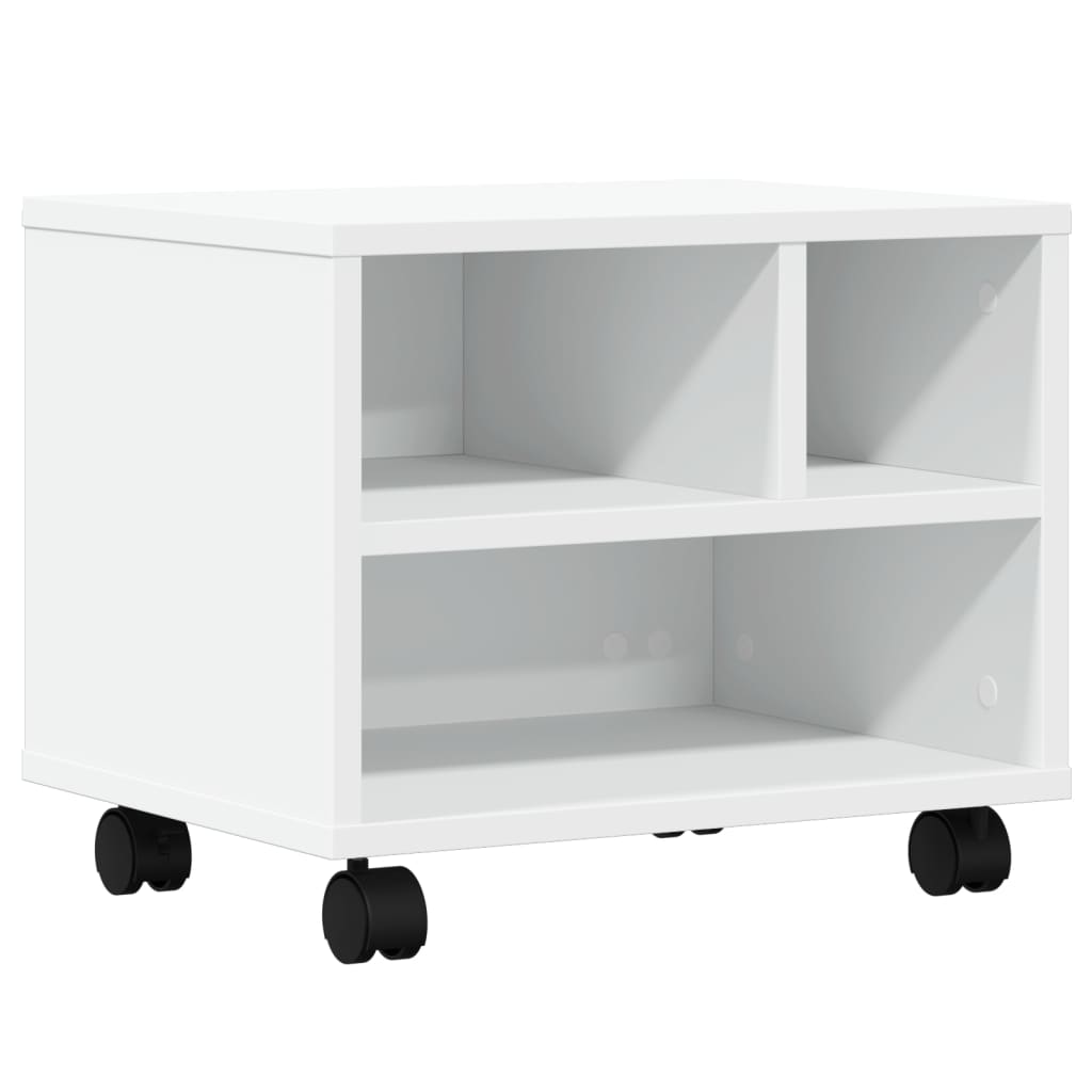 Printer Stand with Wheels 41x32x34,5 cm White