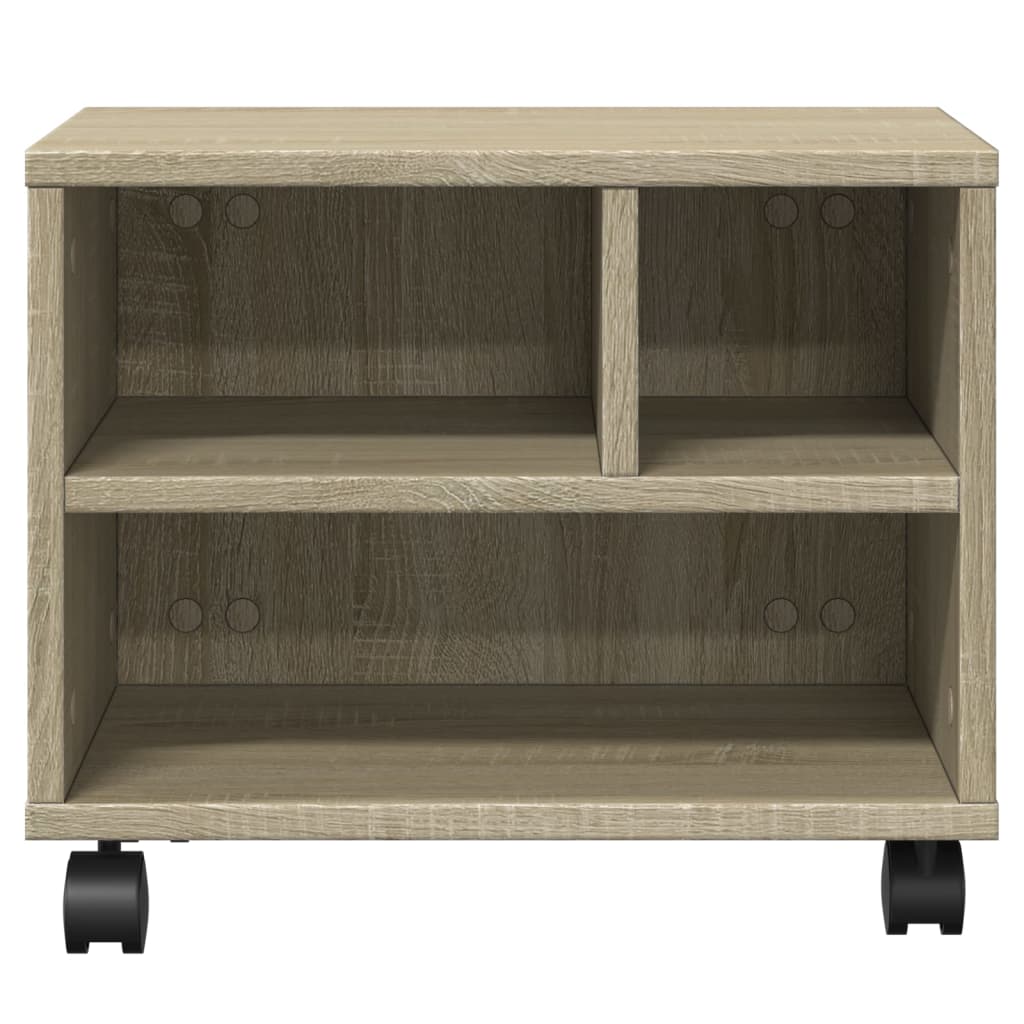 vidaXL Printer Stand with Wheels Sonoma Oak 41x32x34,5 cm 5
