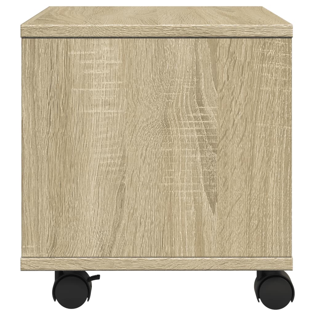 vidaXL Printer Stand with Wheels Sonoma Oak 41x32x34,5 cm 6