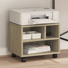 vidaXL Printer Stand with Wheels Sonoma Oak 41x32x34,5 cm 1