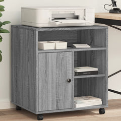 Printer Stand with Wheels 60x50x67 cm Grey sonoma