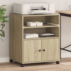 Printer Stand with Wheels 60x48x74 cm Sonoma oak