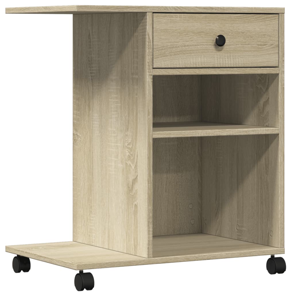 Printer Stand with Wheels 60x40x68,5 cm Sonoma oak