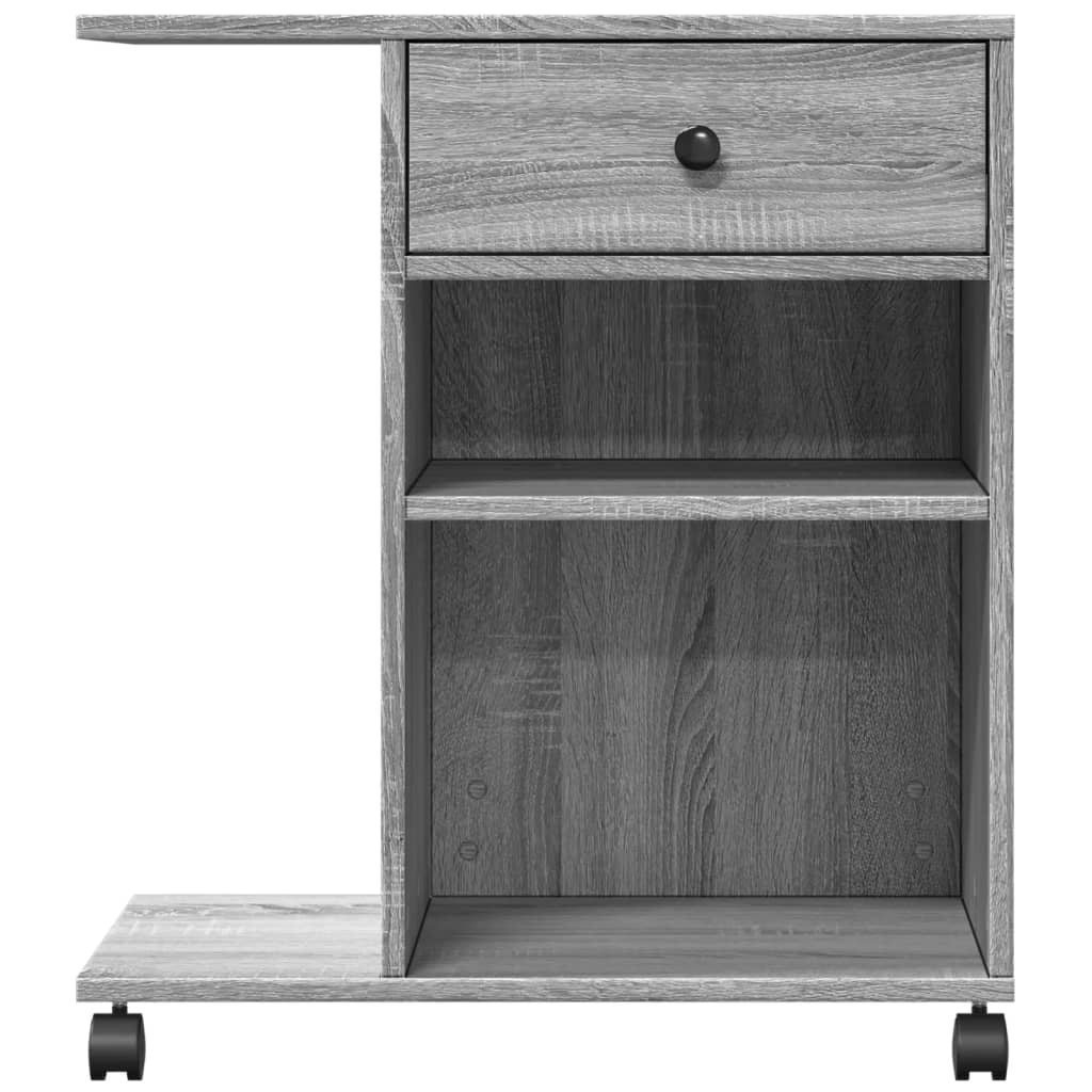 vidaXL Printer Stand with Wheels Grey Sonoma 60x40x68.5 cm 5