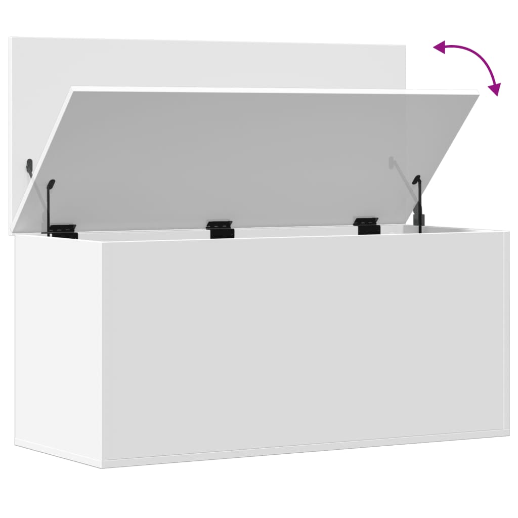 vidaXL Storage Box White 100x42x46 cm Engineered Wood 8