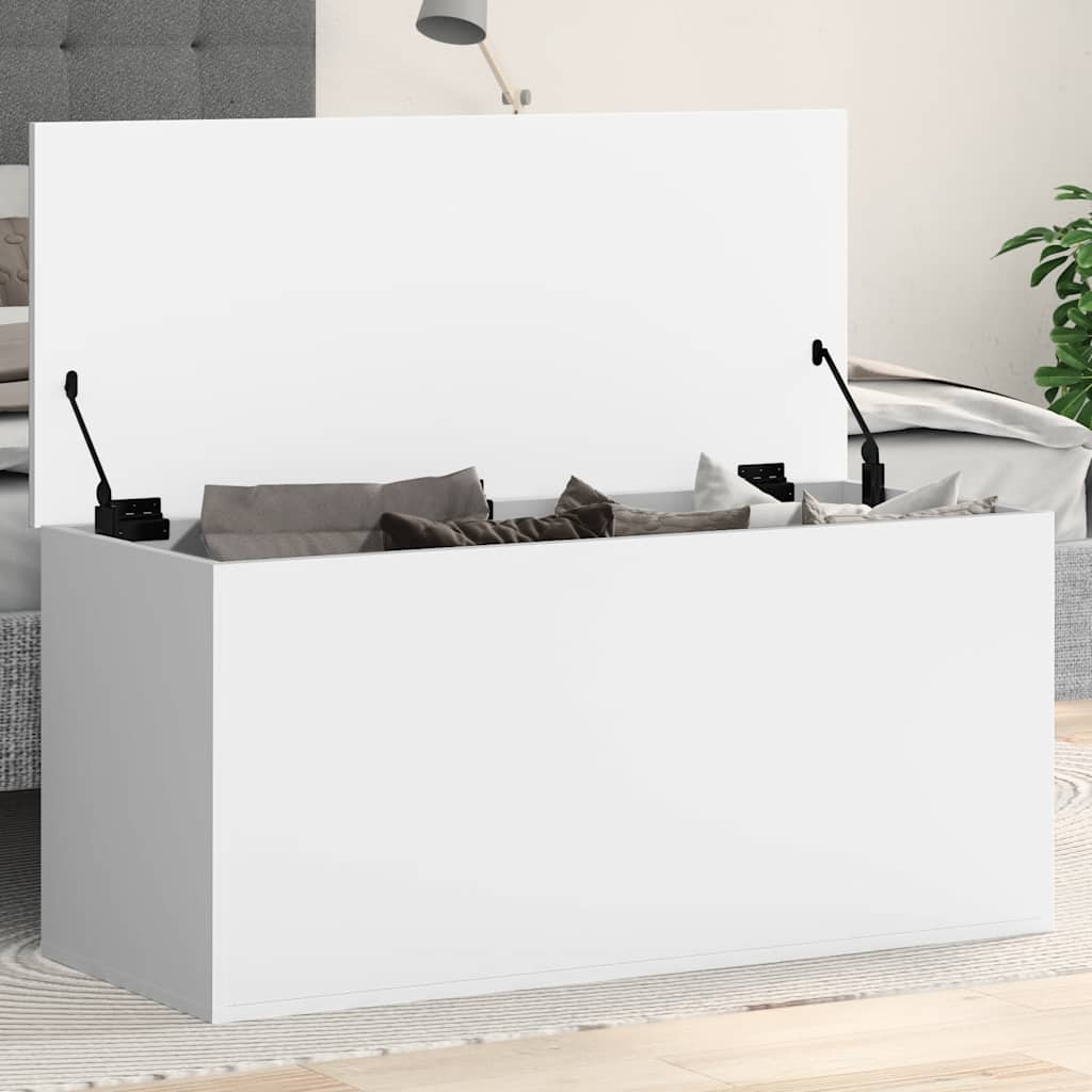 vidaXL Storage Box White 100x42x46 cm Engineered Wood 1