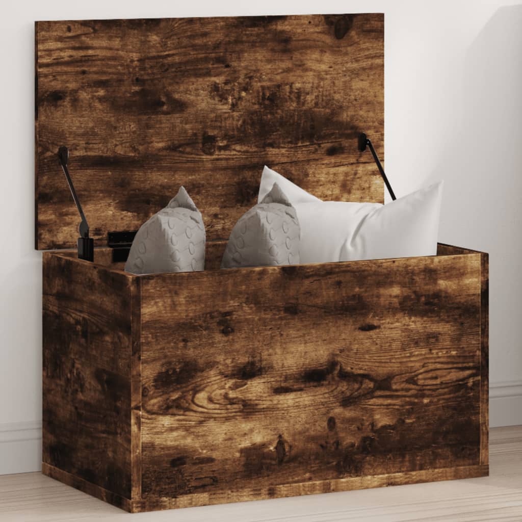 vidaXL Storage Box Smoked Oak 60x35x35 cm Engineered Wood 1