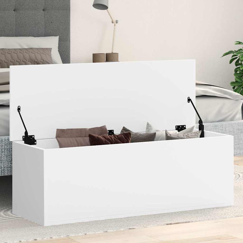 Storage Box 102x35x35 cm Engineered Wood White