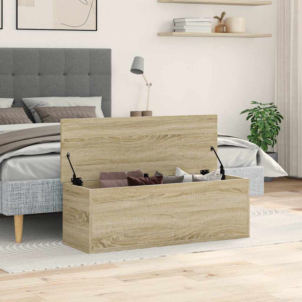 Storage Box 102x35x35 cm Engineered Wood Sonoma oak