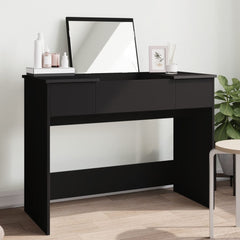 vidaXL Dressing Table with Mirror Black 100x45x76 cm 1
