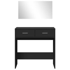 vidaXL Dressing Table with Mirror Black 80x39x80 cm 5