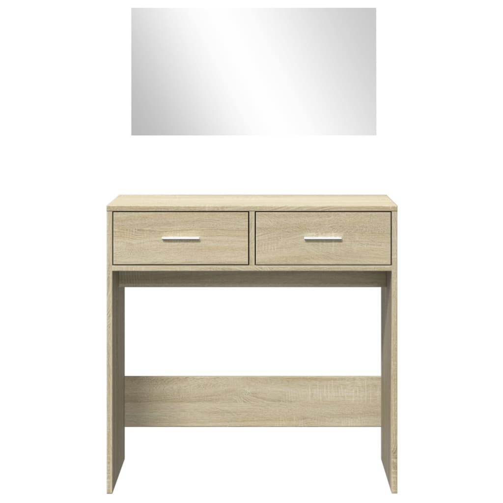 vidaXL Dressing Table with Mirror Sonoma Oak 80x39x80 cm 5