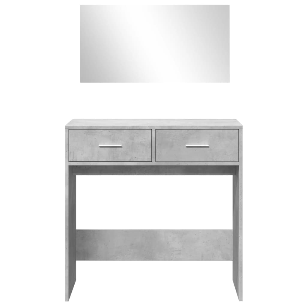vidaXL Dressing Table with Mirror Concrete Grey 80x39x80 cm 5
