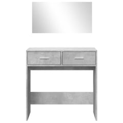vidaXL Dressing Table with Mirror Concrete Grey 80x39x80 cm 5