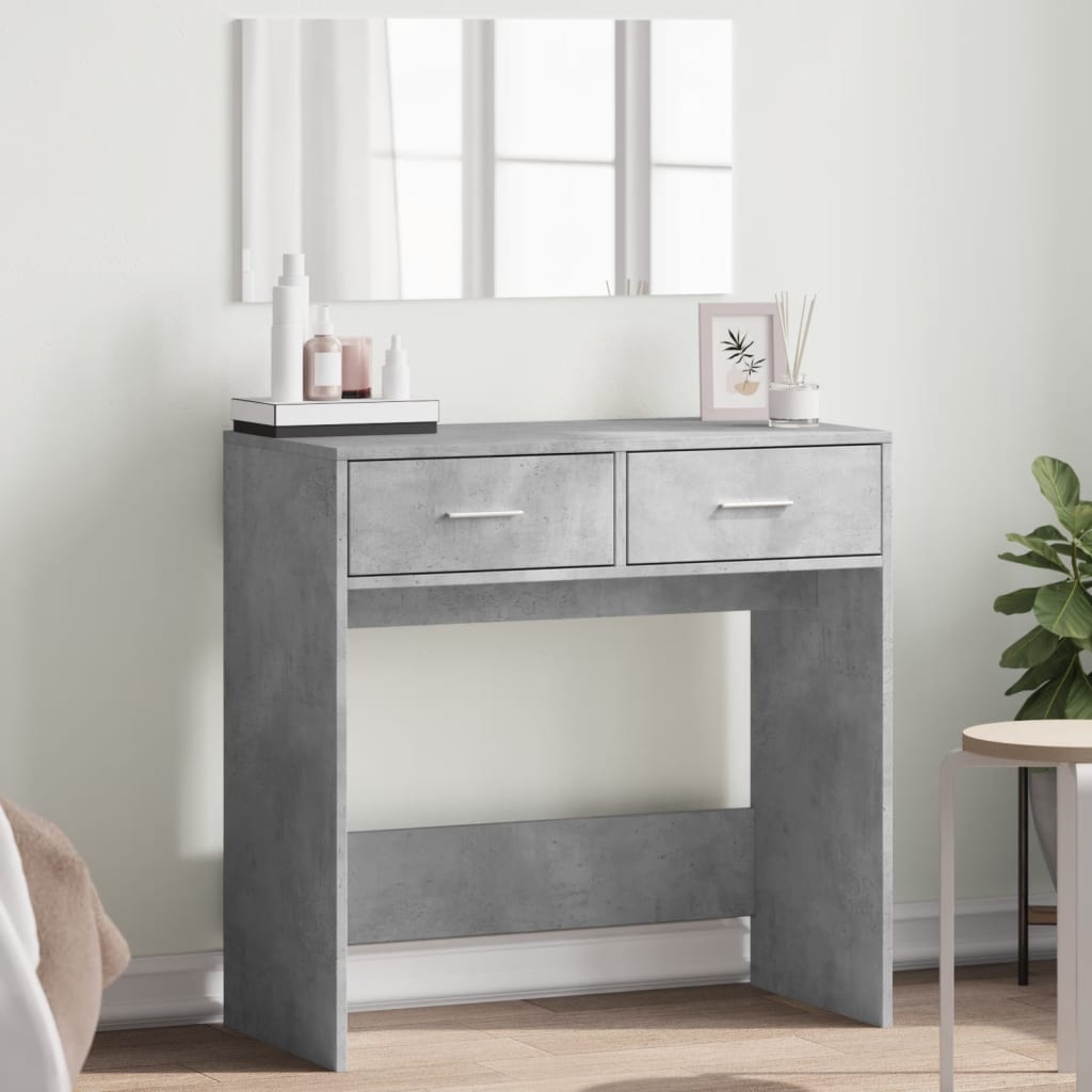 vidaXL Dressing Table with Mirror Concrete Grey 80x39x80 cm 1