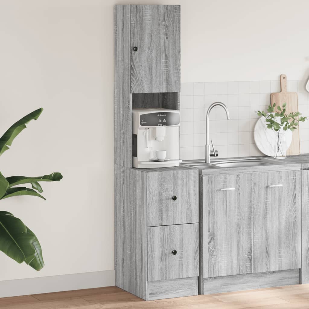 vidaXL Kitchen Cabinet Grey Sonoma 35x50x180 cm Engineered Wood 1