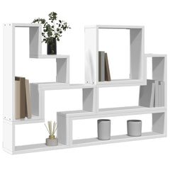 vidaXL Wall Shelf White 96x12x64 cm Engineered Wood 4