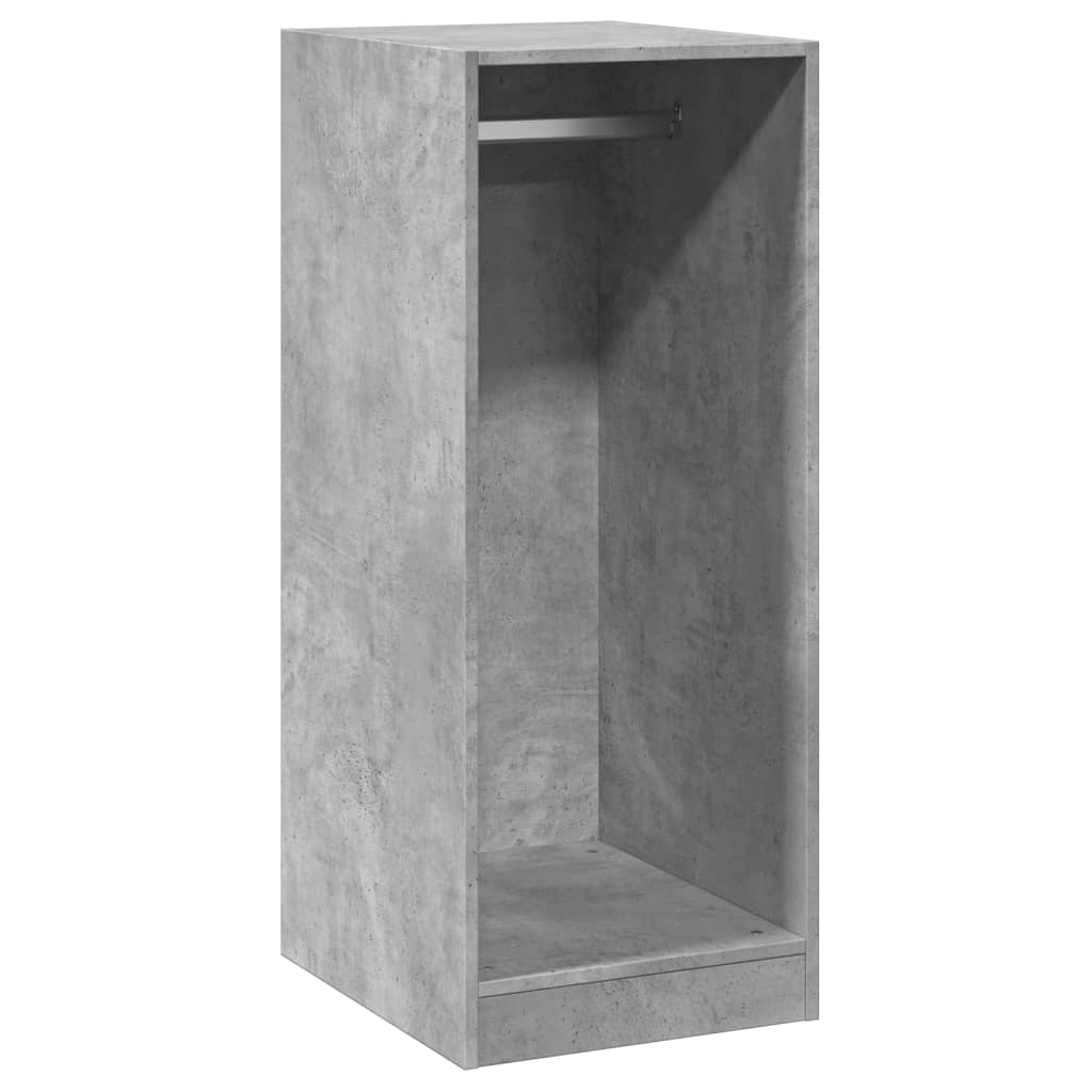 Wardrobe Engineered Wood with rod Concrete grey