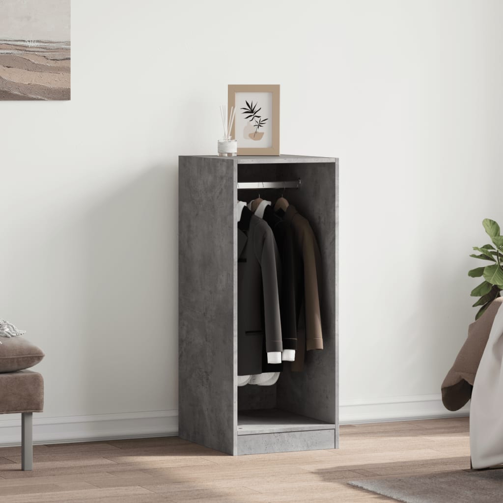 Wardrobe Engineered Wood with rod Concrete grey