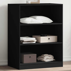 Wardrobe Engineered Wood without Rod Black 77 x 48 x 102 cm