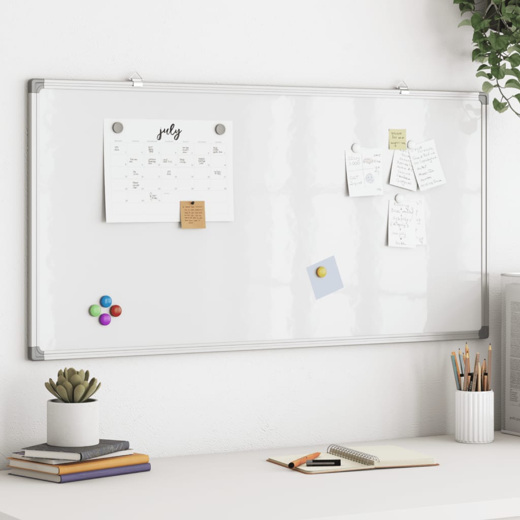 vidaXL Magnetic Whiteboard 100x50x1.7 cm Aluminium 1