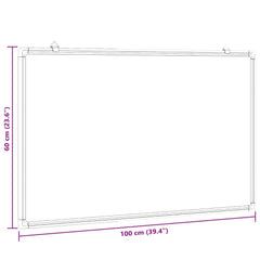 vidaXL Magnetic Whiteboard 100x60x1.7 cm Aluminium 6