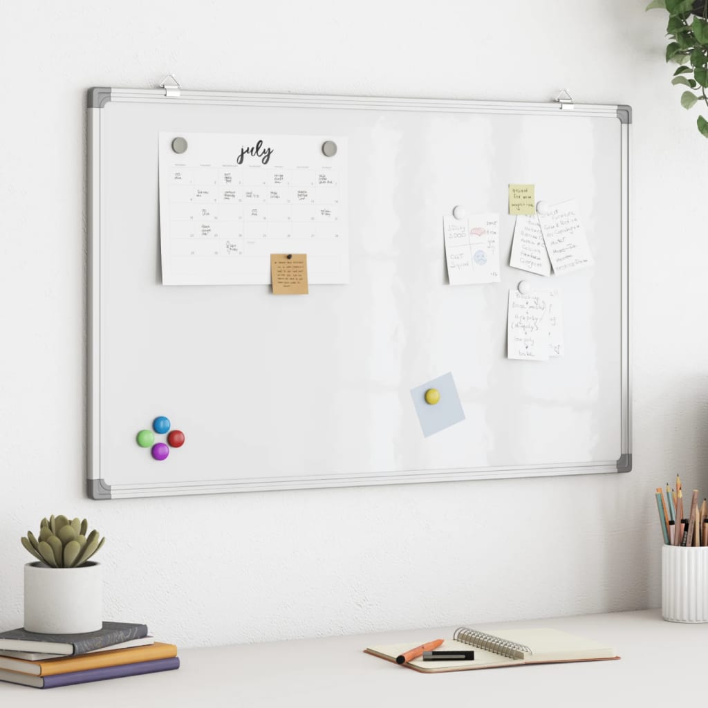 vidaXL Magnetic Whiteboard 100x60x1.7 cm Aluminium 1