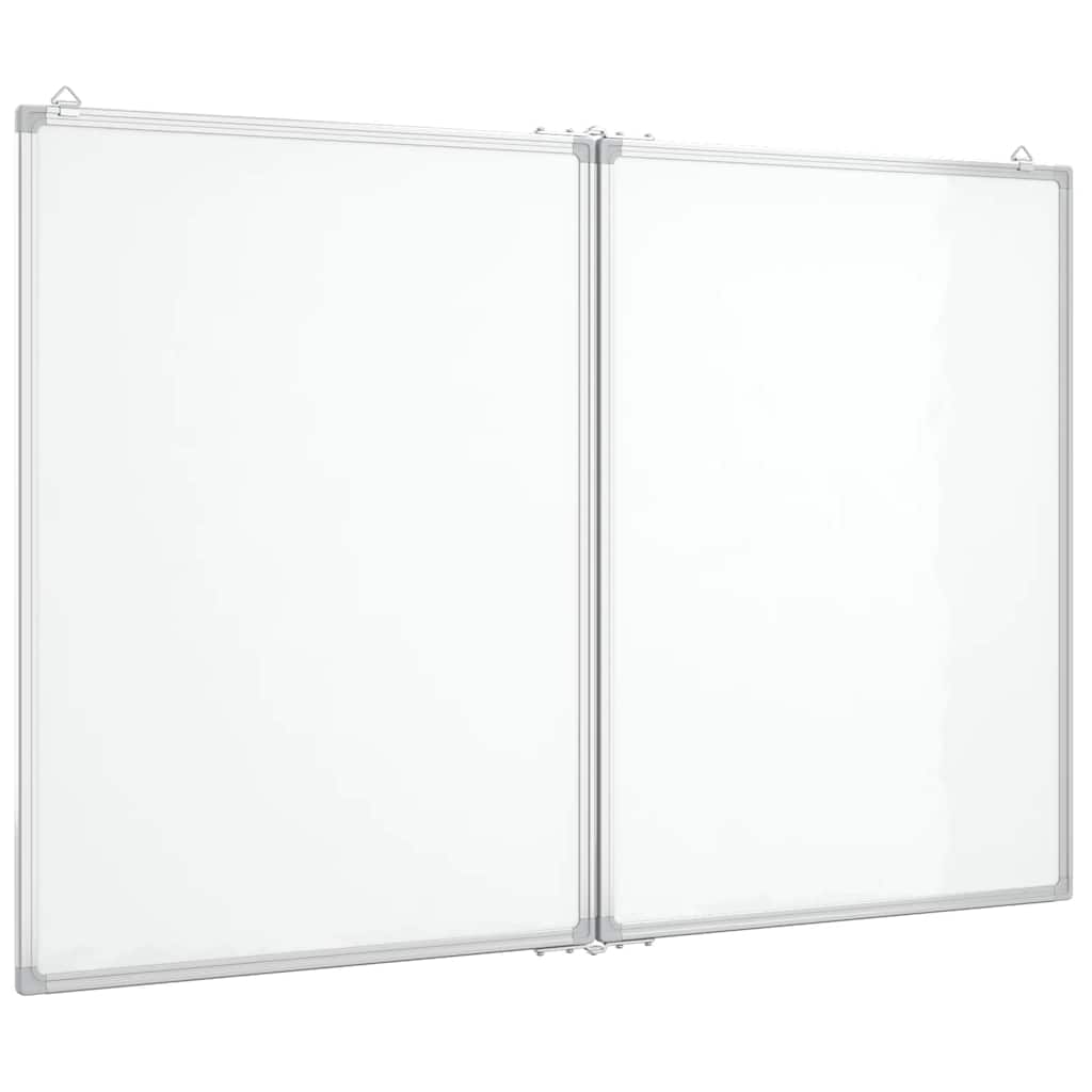 vidaXL Magnetic Whiteboard Foldable 100x80x1.7 cm Aluminium 2