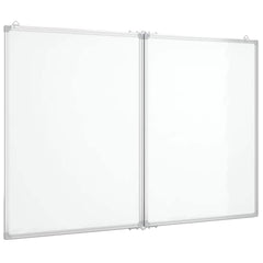 vidaXL Magnetic Whiteboard Foldable 100x80x1.7 cm Aluminium 2