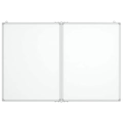 vidaXL Magnetic Whiteboard Foldable 100x80x1.7 cm Aluminium 3