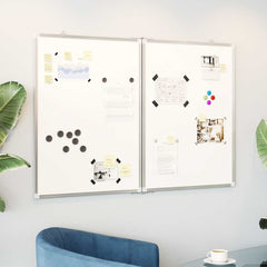 vidaXL Magnetic Whiteboard Foldable 100x80x1.7 cm Aluminium 1