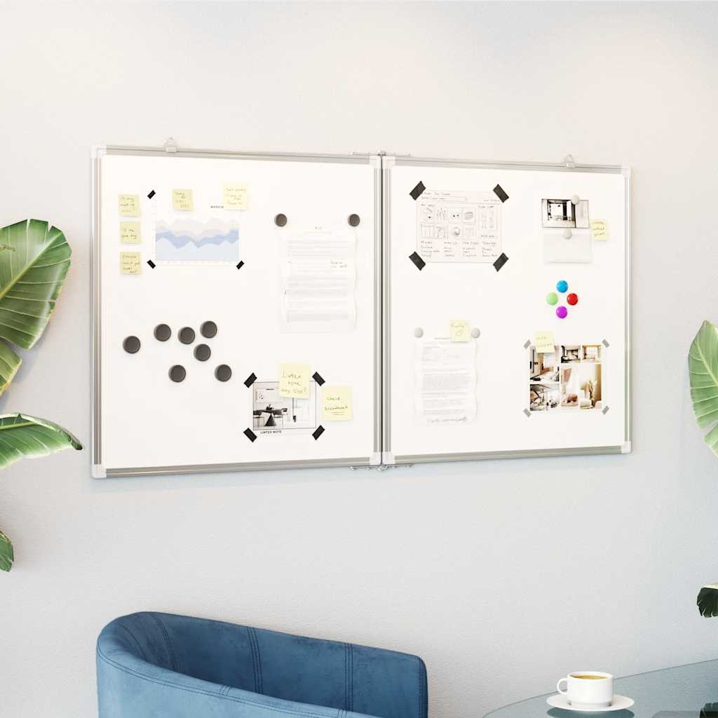 vidaXL Magnetic Whiteboard Foldable 120x60x1.7 cm Aluminium 1