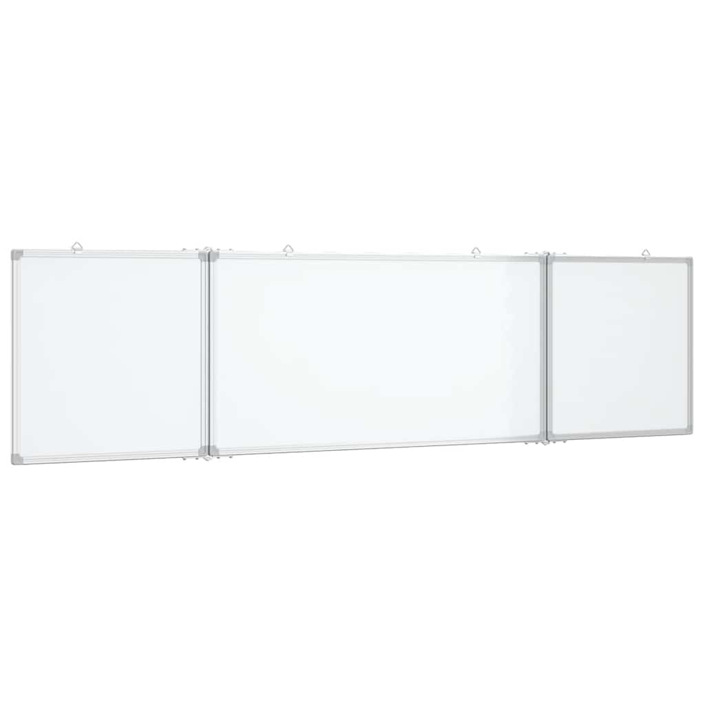 vidaXL Magnetic Whiteboard Foldable 160x40x1.7 cm Aluminium 2