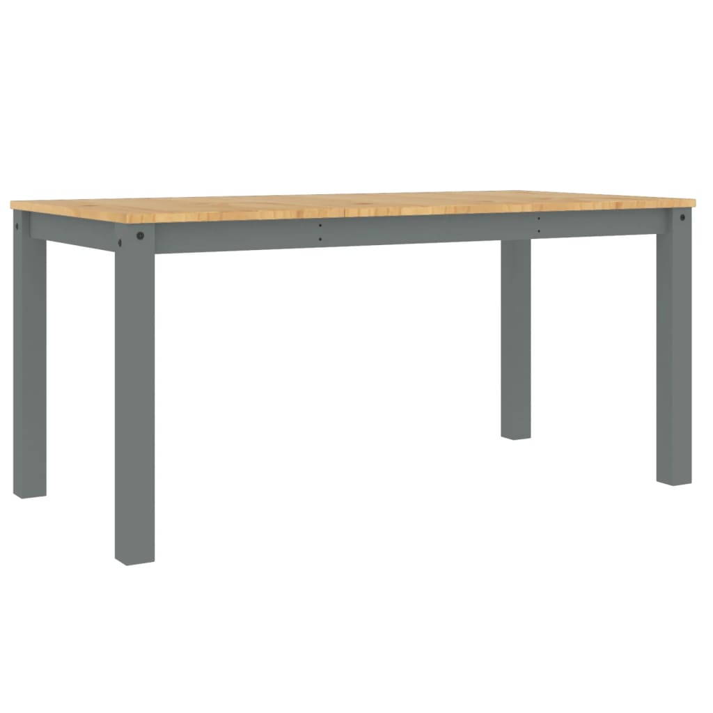 vidaXL Dining Table PANAMA Grey 160x80x75 cm Solid Wood Pine 2