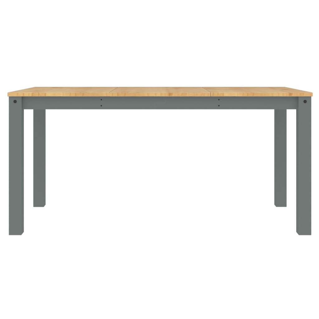 vidaXL Dining Table PANAMA Grey 160x80x75 cm Solid Wood Pine 4