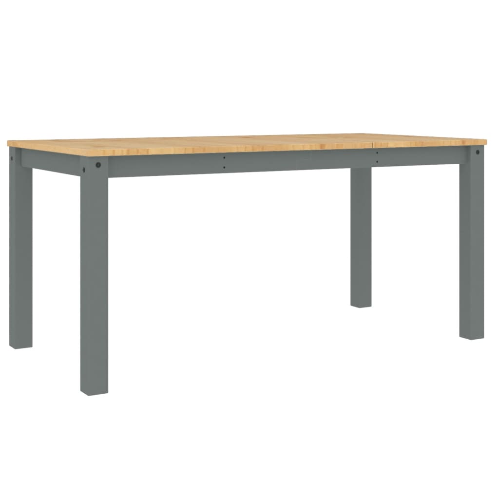 vidaXL Dining Table PANAMA Grey 160x80x75 cm Solid Wood Pine 6