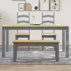 vidaXL Dining Table PANAMA Grey 160x80x75 cm Solid Wood Pine 1