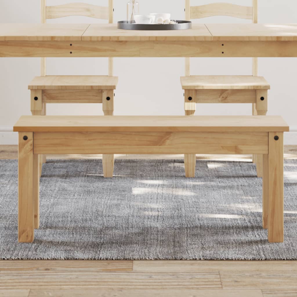 Dining Bench "PANAMA" 105x30x45 cm Solid Wood Pine Brown