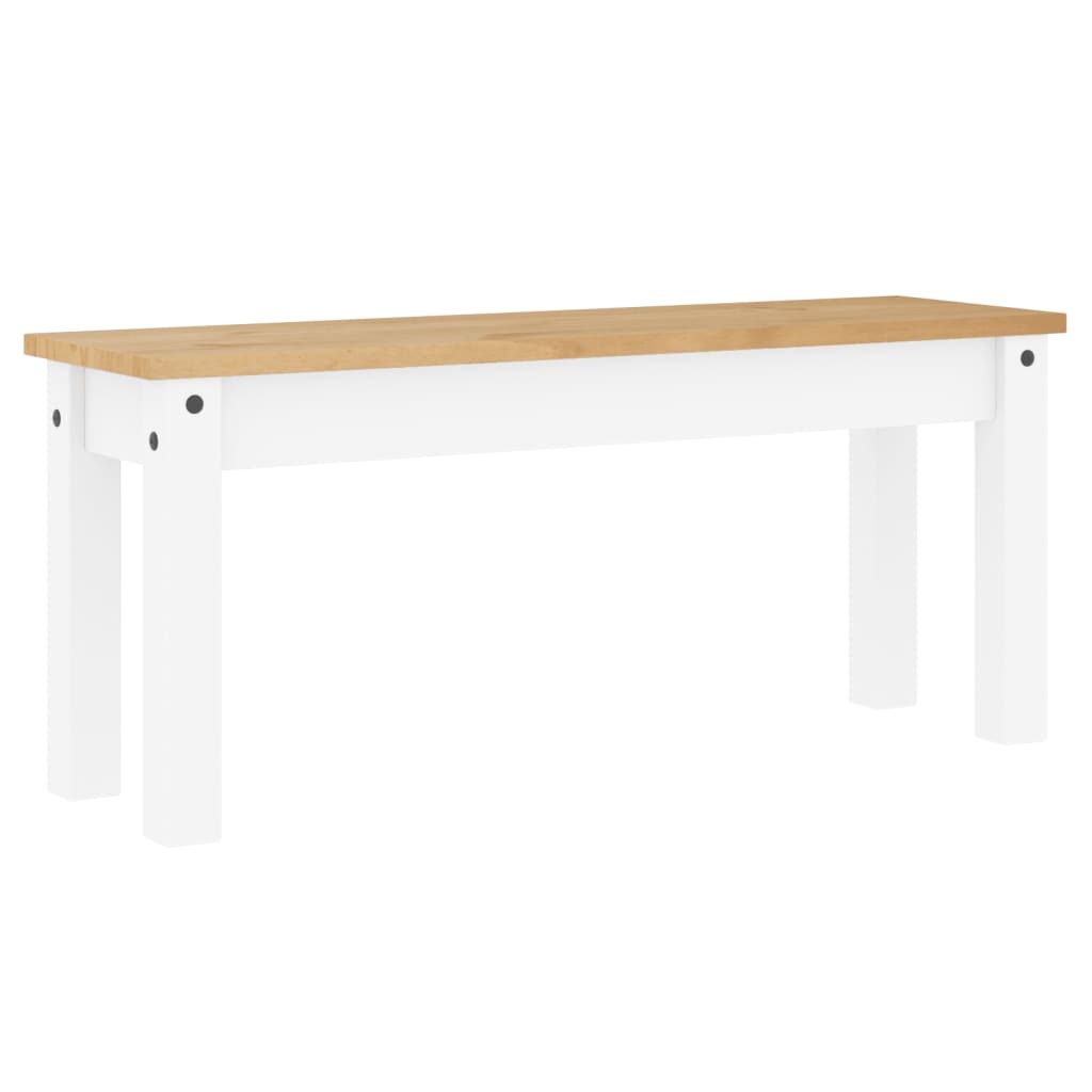 Dining Bench "PANAMA" 105x30x45 cm Solid Wood Pine White