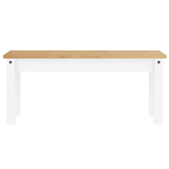 vidaXL Dining Bench PANAMA White 105x30x45 cm Solid Wood Pine 4