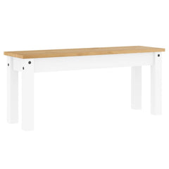 vidaXL Dining Bench PANAMA White 105x30x45 cm Solid Wood Pine 6